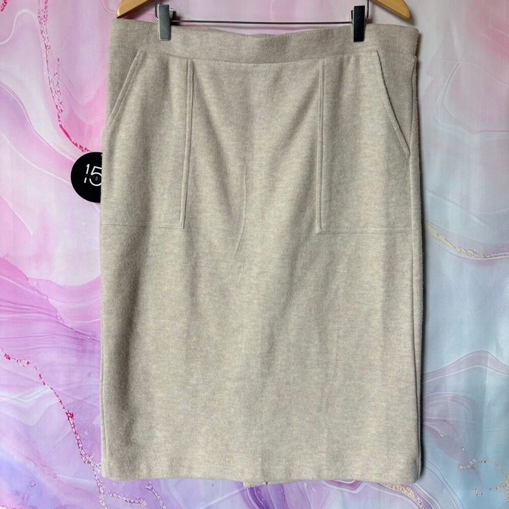 one5one XL Cream Pencil Skirt NWT Boho Professional Preppy Business Retro Luxury